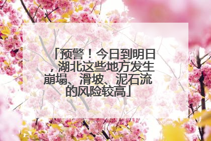 预警！今日到明日，湖北这些地方发生崩塌、滑坡、泥石流的风险较高